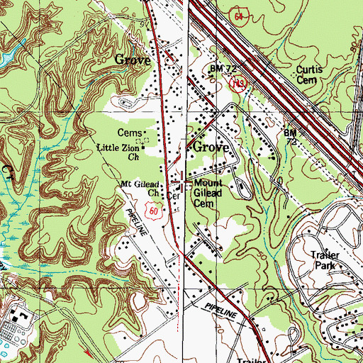 Topographic Map of Mount Gilead Church, VA