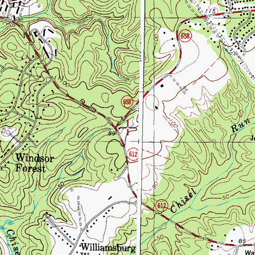 Topographic Map of Olde Towne Shopping Center, VA