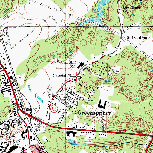 Topographic Map of Colonial Church, VA