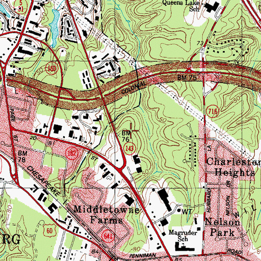 Topographic Map of Farm Fresh Shopping Center, VA