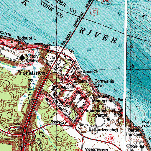 Topographic Map of Grace Church, VA