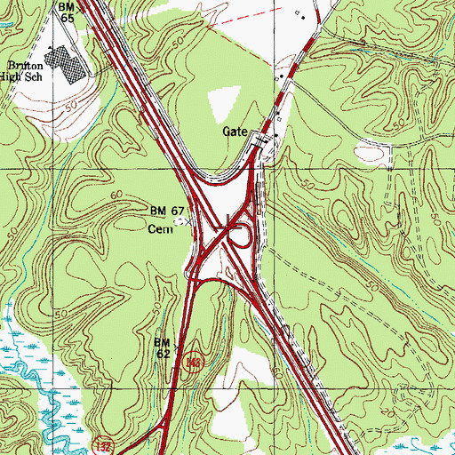 Topographic Map of Interchange 238, VA