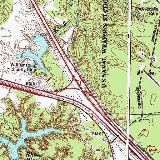 Topographic Map of Interchange 243, VA
