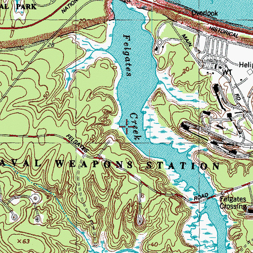 Topographic Map of Sharps Landing, VA