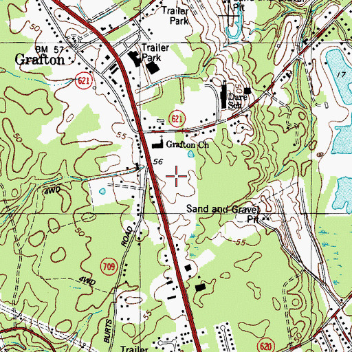 Topographic Map of Washington Square Shopping Center, VA