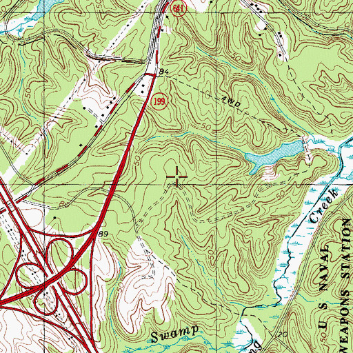 Topographic Map of Water Country USA, VA