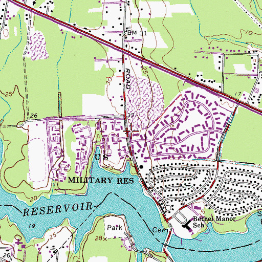 Topographic Map of Big Bethel Battlefield, VA