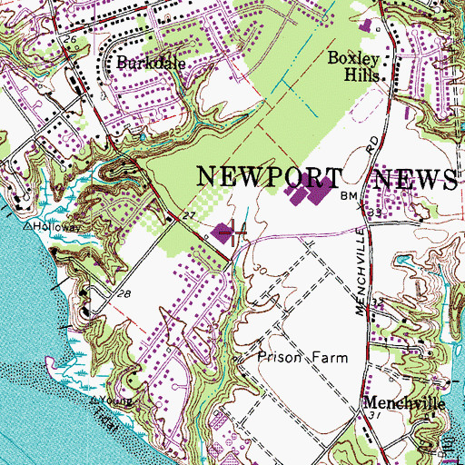 Topographic Map of B C Charles Elementary School, VA