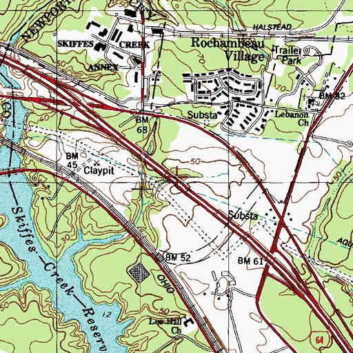 Topographic Map of Interchange 247, VA