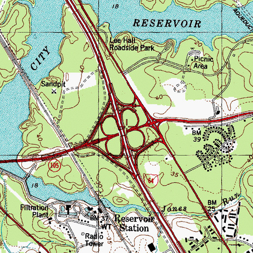 Topographic Map of Interchange 250, VA