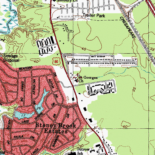Topographic Map of Saint George Church, VA
