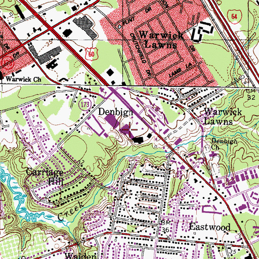 Topographic Map of Sherwood Shopping Center, VA