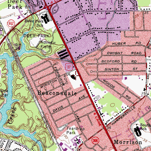 Topographic Map of Beaconsdale Shopping Center, VA