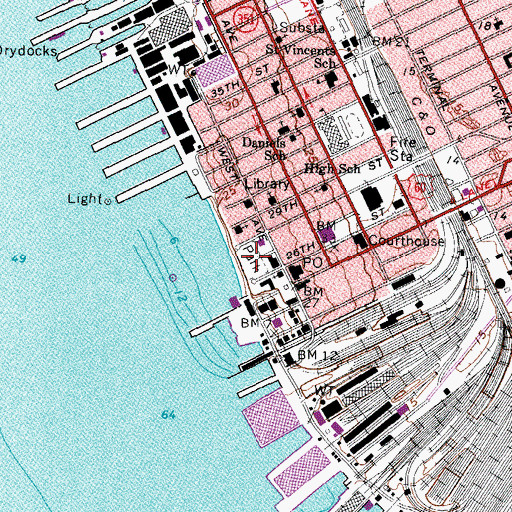 Topographic Map of Christopher Newport Park, VA