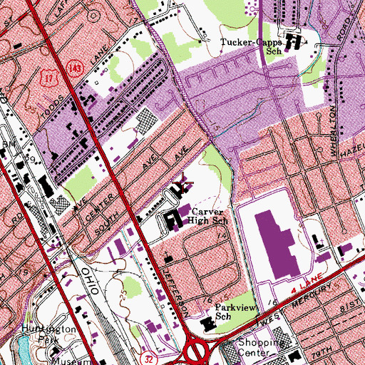 Topographic Map of Horner L Hines Middle School, VA
