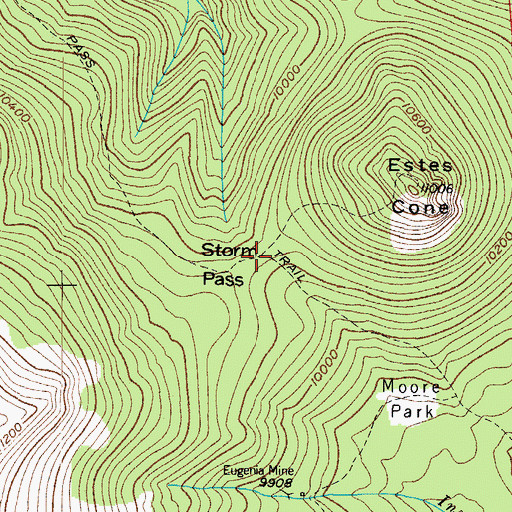 Topographic Map of Storm Pass, CO