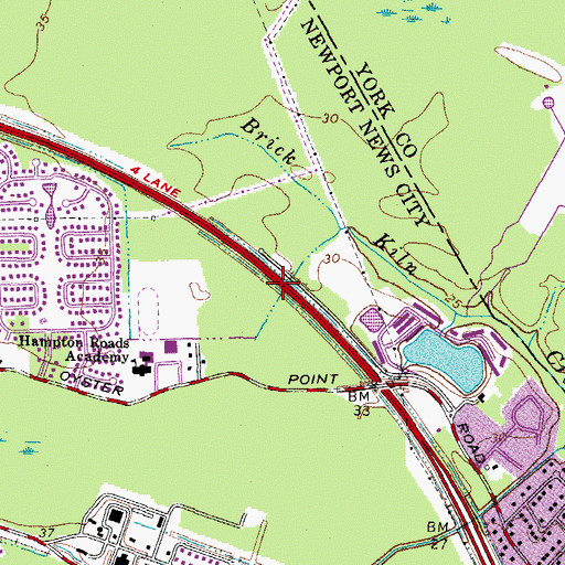 Topographic Map of Interchange 256, VA