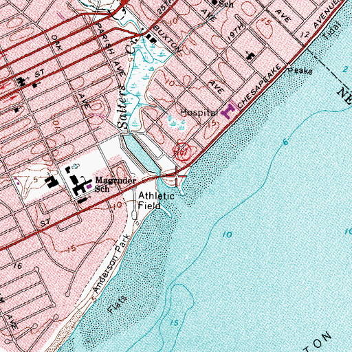 Topographic Map of Monitor-Merrimac Overlook Park, VA