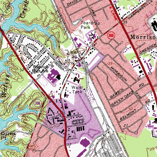 Topographic Map of Our Lady of Mount Carmel Catholic School, VA