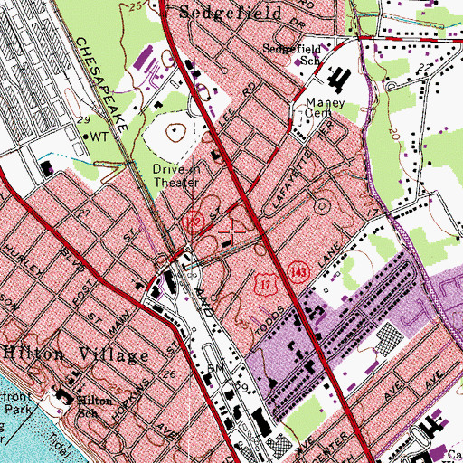 Topographic Map of Riverside College of Health Careers, VA