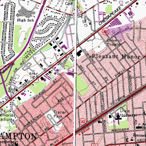 Topographic Map of Bassette Elementary School, VA