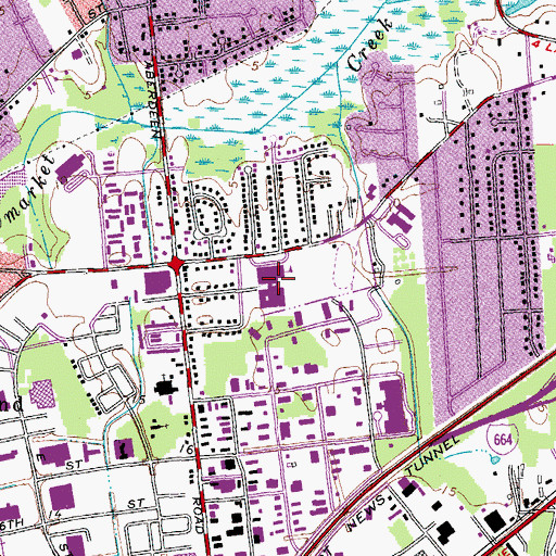 Topographic Map of Lindsay Middle School, VA