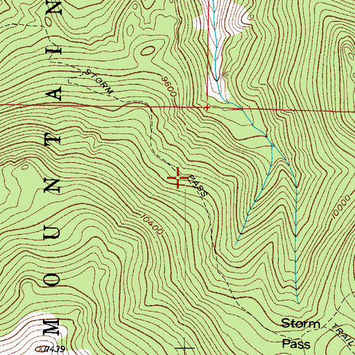Topographic Map of Storm Pass Trail, CO