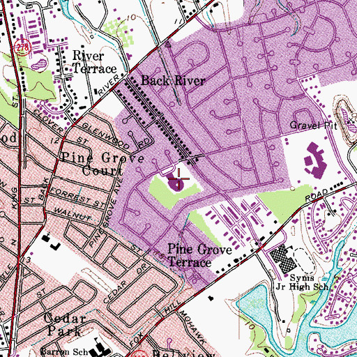 Topographic Map of Booker Elementary School, VA