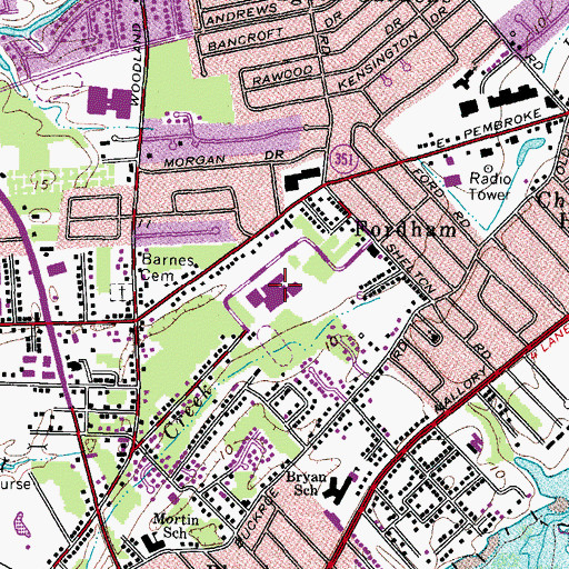 Topographic Map of Phoebus High School, VA