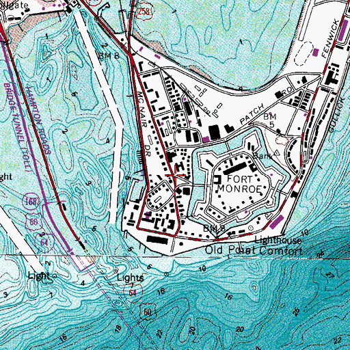 Topographic Map of Saint Marys Star of the Sea Roman Catholic Church, VA