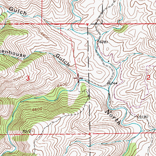 Topographic Map of Hell Canyon, CO
