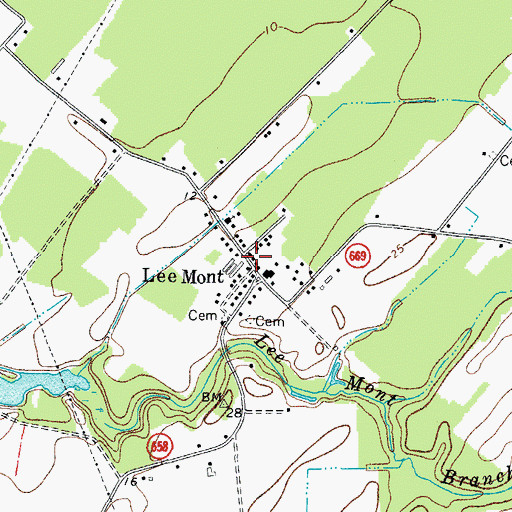 Topographic Map of Lee Mont Post Office, VA