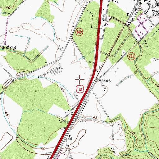 Topographic Map of Nandua High School, VA