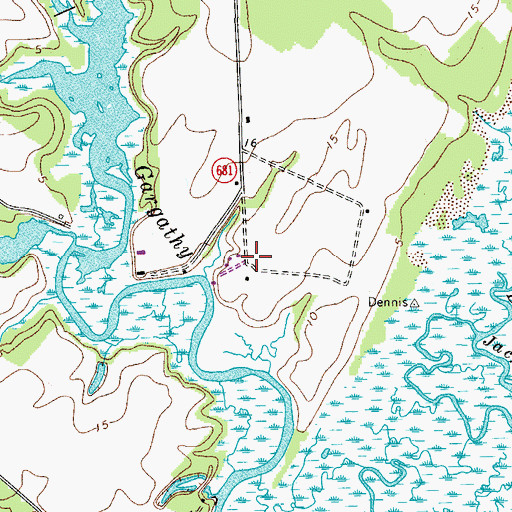 Topographic Map of South Point, VA