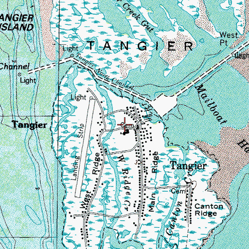Topographic Map of Tangier Combined School, VA