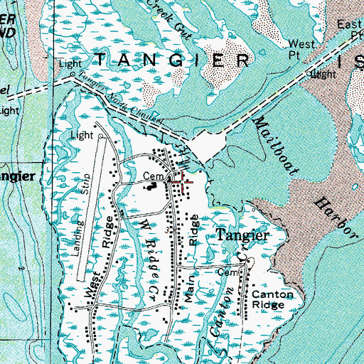 Topographic Map of Tangier Post Office, VA