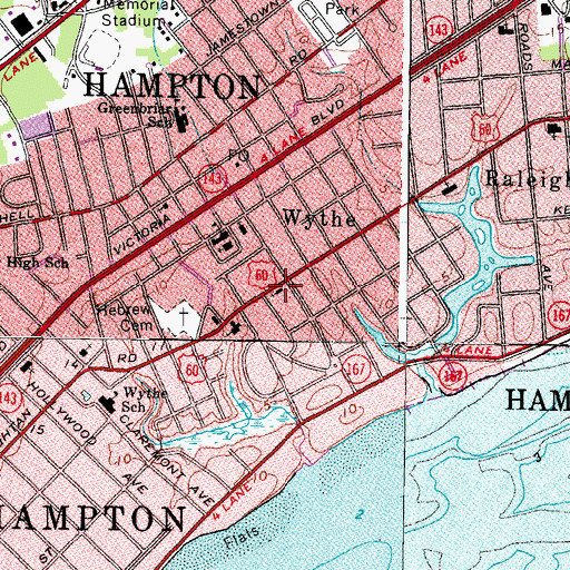 Topographic Map of Aldersgate United Methodist Church, VA