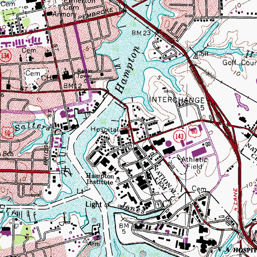 Topographic Map of Bayberry Hospital, VA