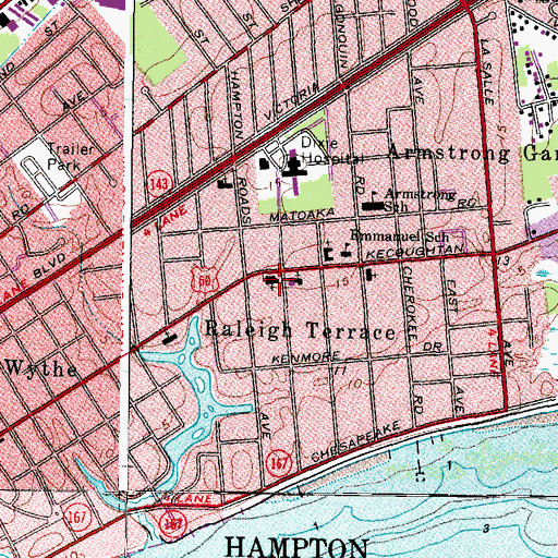 Topographic Map of Bnai Israel Synagogue, VA