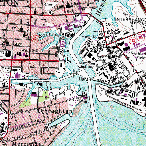 Topographic Map of Cedar Point, VA