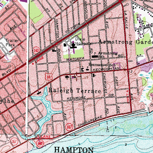 Topographic Map of Church of Christ, VA