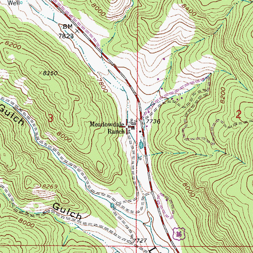 Topographic Map of Meadowdale Ranch, CO