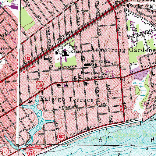 Topographic Map of Emmanuel Lutheran Church, VA