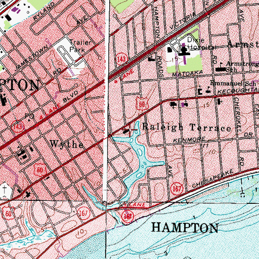Topographic Map of First Church of Christ Scientist, VA