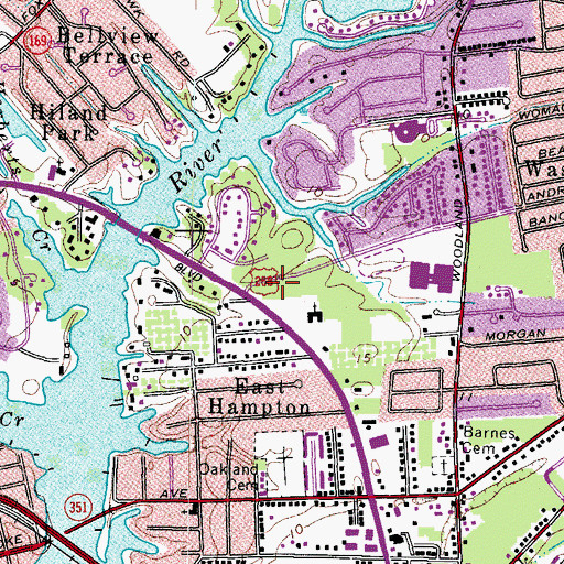 Topographic Map of Hampton Christian Church, VA