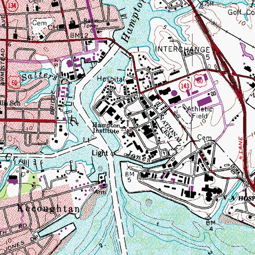 Topographic Map of Monroe Memorial Chapel, VA