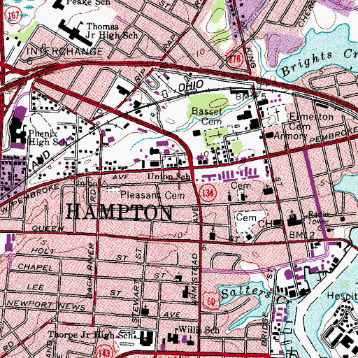 Topographic Map of Progressive Church of Jesus, VA