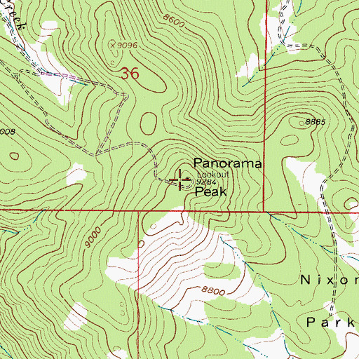 Topographic Map of Panorama Peak, CO