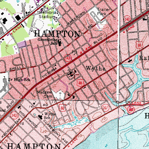 Topographic Map of Saint Rose of Lima Roman Catholic Church, VA