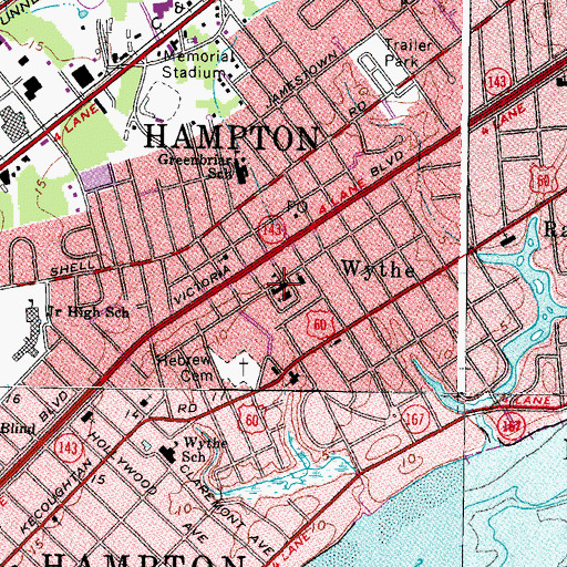 Topographic Map of Saint Rose of Lima School, VA